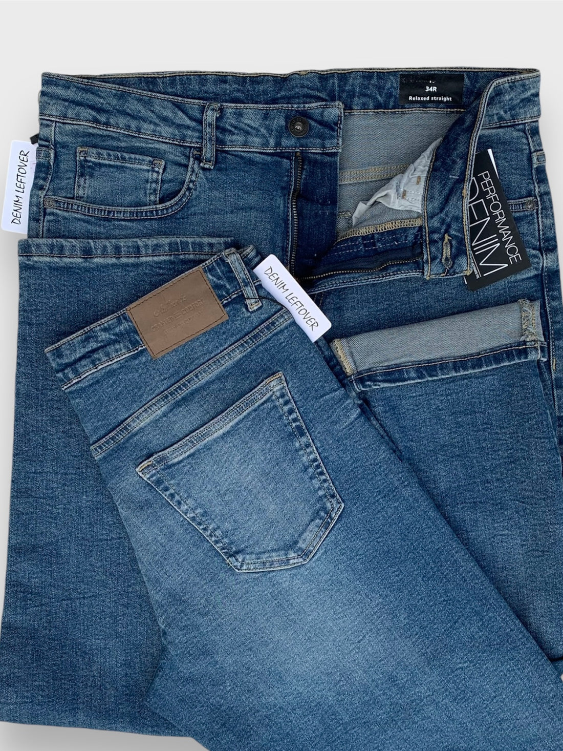 Branded Export Quality | Original Denim Mid-Blue Stretch -Regular Fit Jeans