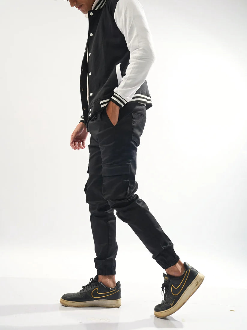 Fitted Black Cargo Pants