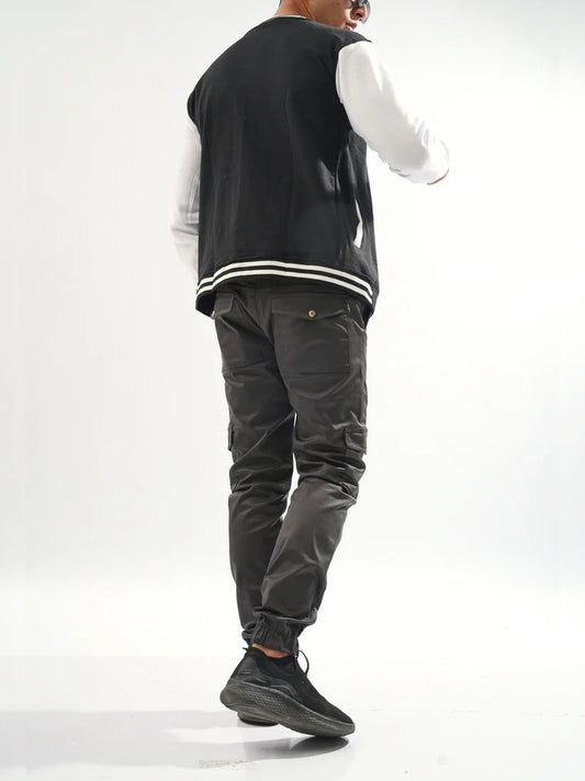 Fitted Grey Cargo Pants