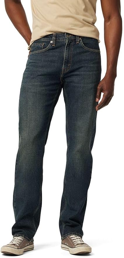 Levi's Strauss Signature (BLUE/Green Shade) stretched straight & comfort-fit.