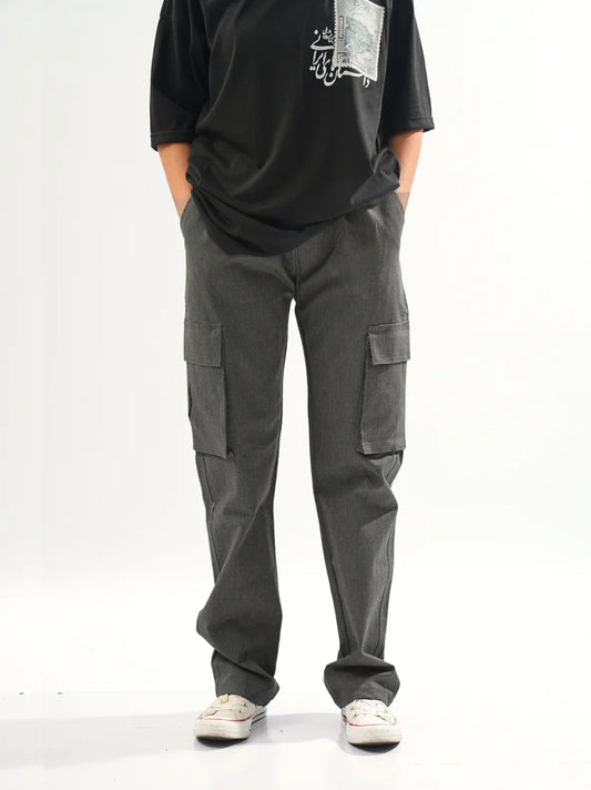 Straight-fit Grey Cargo Pants