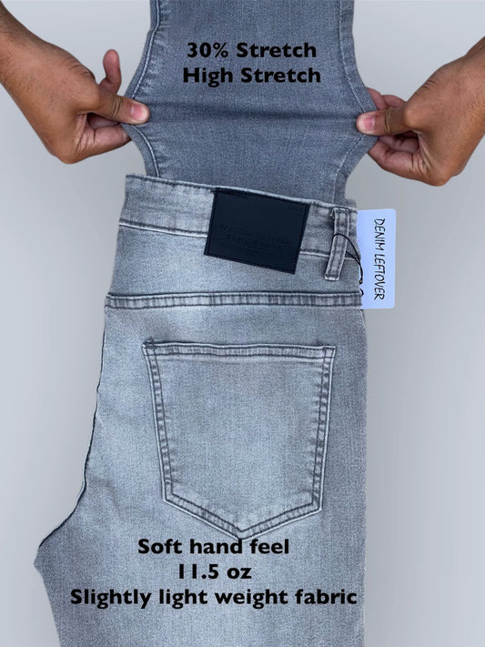 Men's Straight Fit Grey Jean (power stretch)