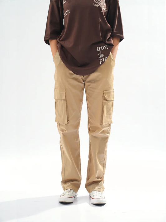 Straight-fit Khaki Cargo Pants