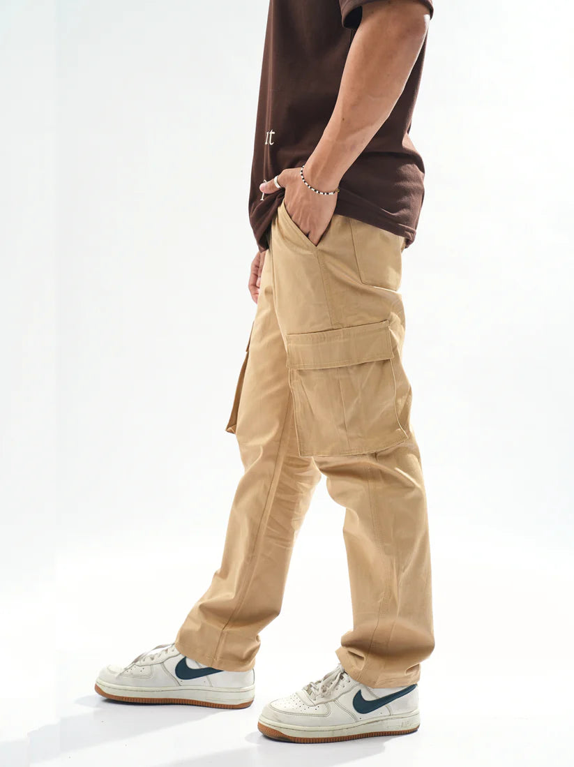 Straight-fit Khaki Cargo Pants