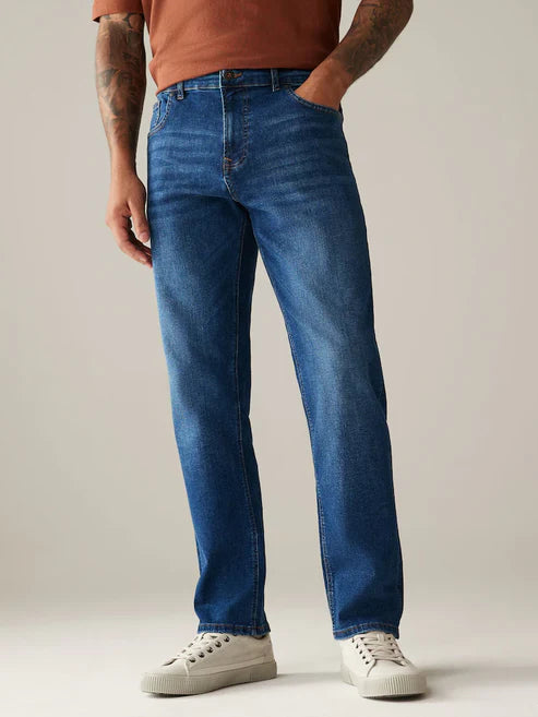 Men's Straight Fit Medium Blue Jean