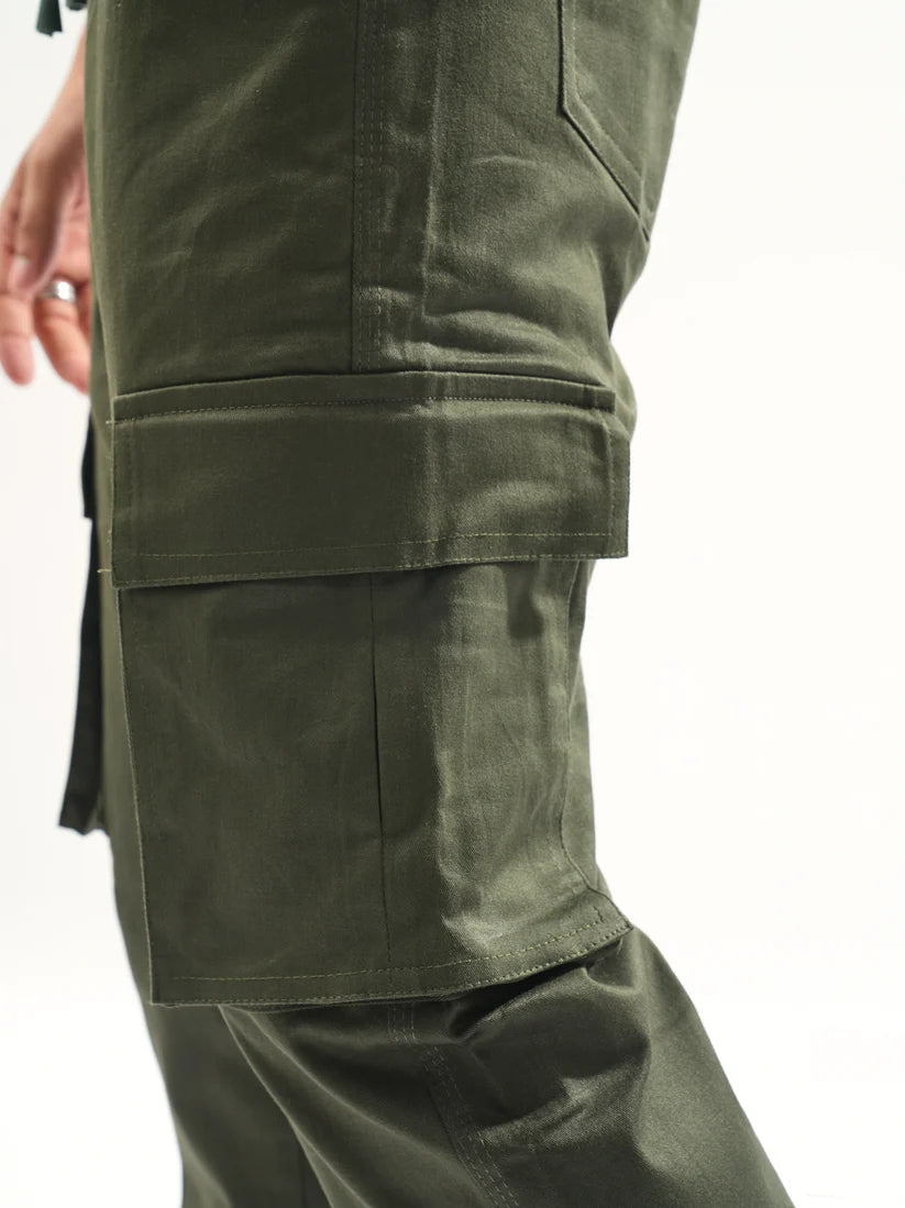 Straight-fit Olive Cargo Pants