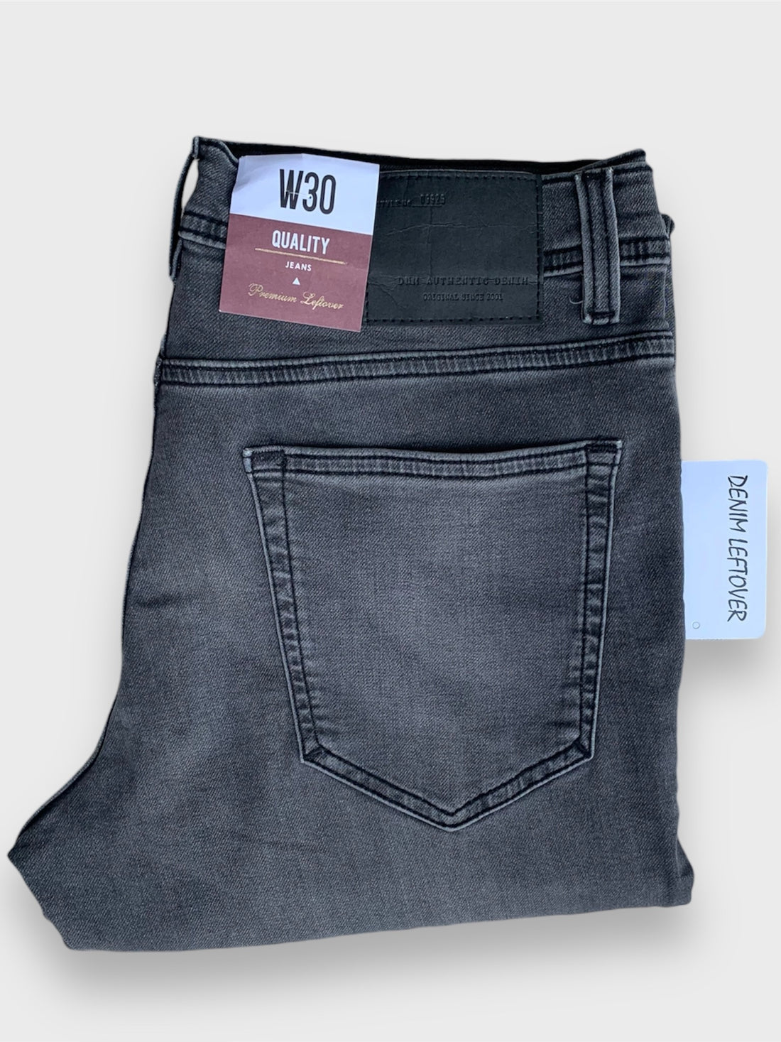 Branded Export Quality | Denim Grey Stretch Straight Comfort Fit Jeans
