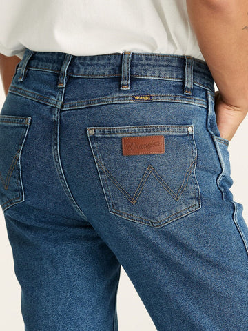 mid blue stretched -  straight & comfort-fit. export quality