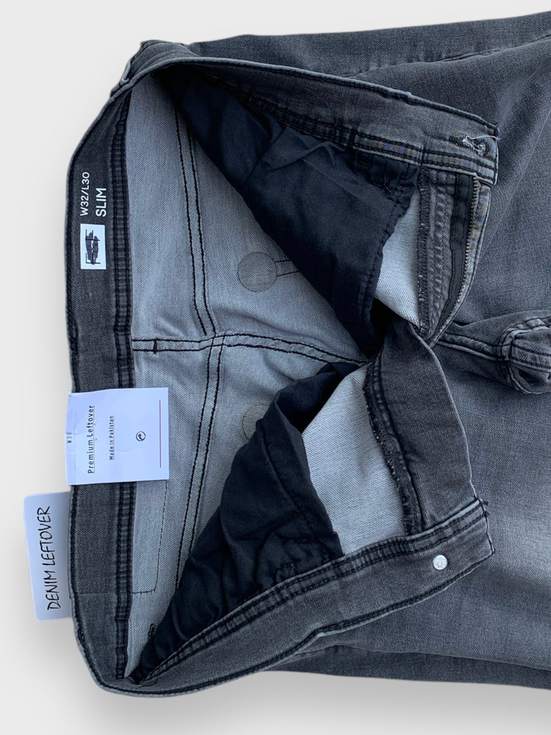 Branded Export Quality | Denim Grey Stretch Straight Comfort Fit Jeans