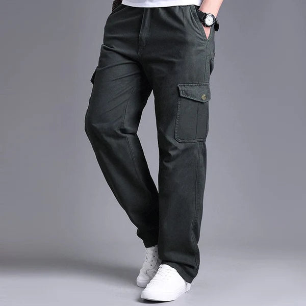 French Twill Grey Cotton Cargo Trouser