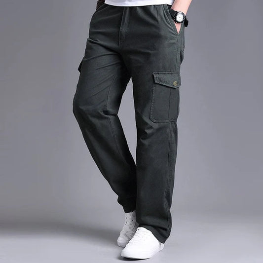 French Twill Grey Cotton Cargo Trouser