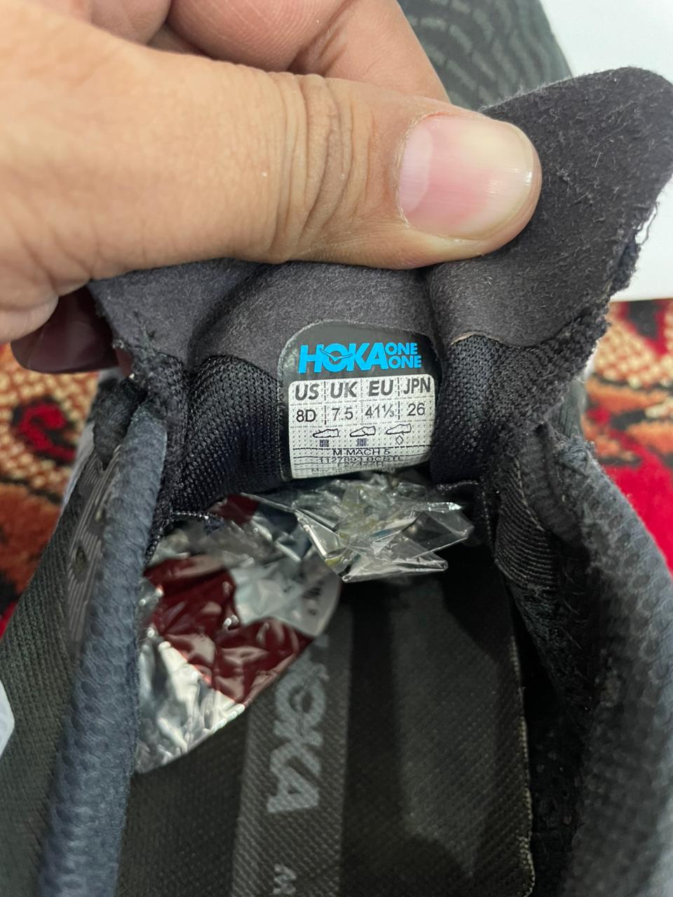 HOKA BLACK-WHITE RUNNING SHOES