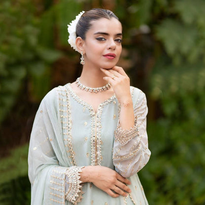 Mind Green Mauve Signature Couture | Stitched 3‑Piece Set