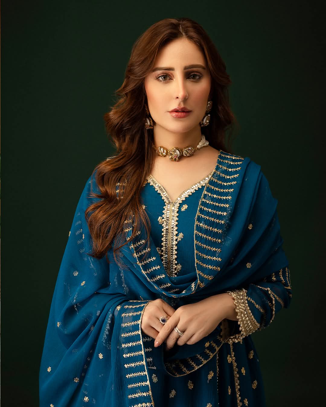 Blue Luxury Signature Couture | Stitched 3‑Piece Set