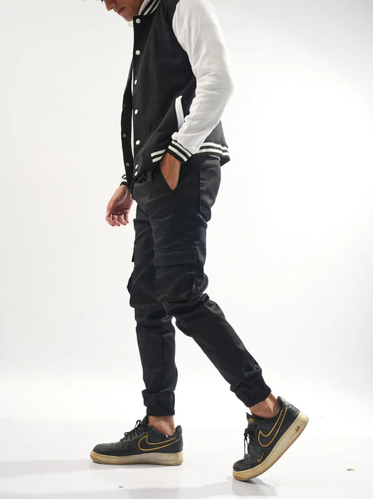 Fitted Black Cargo Pants