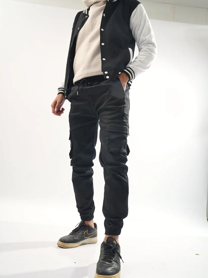 Fitted Black Cargo Pants