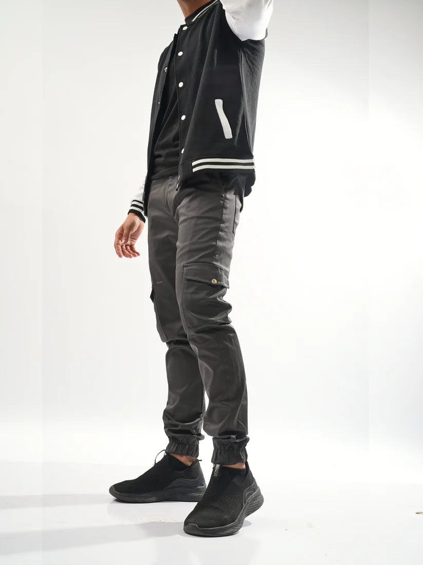 Fitted Grey Cargo Pants