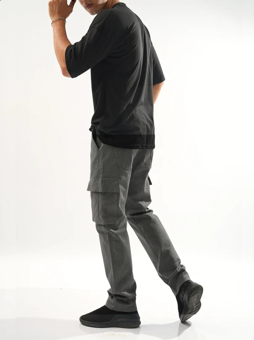 Straight-fit Grey Cargo Pants