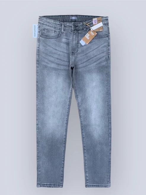 Men's Straight Fit Grey Jean (power stretch)