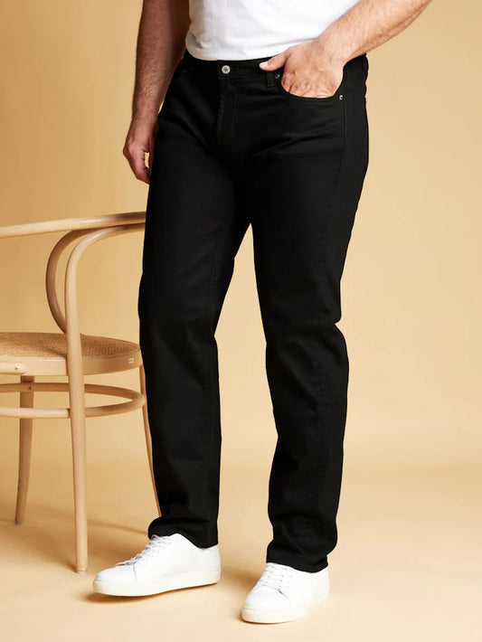 Jet black colour  Jeans  straight and slim Comfort Fit – Export Quality