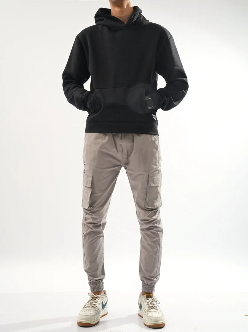 Fitted Light Grey Cargo Pants