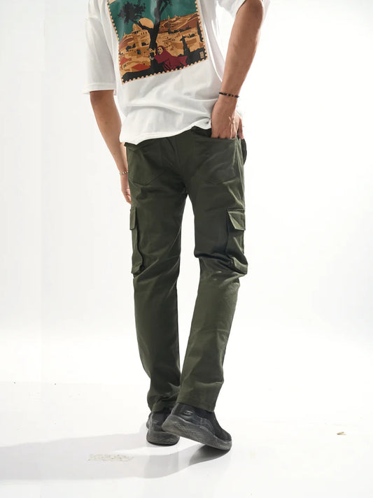 Straight-fit Olive Cargo Pants