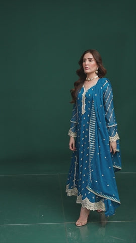 Blue Luxury Signature Couture | Stitched 3‑Piece Set