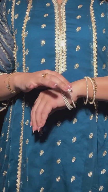 Blue Luxury Signature Couture | Stitched 3‑Piece Set