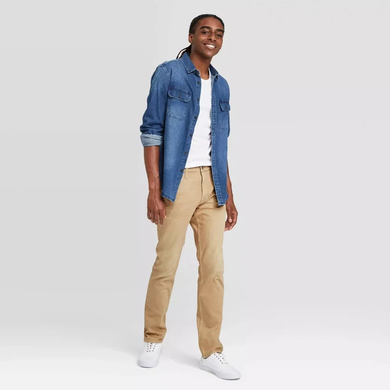 Branded Export Quality | Good Fellow Khaki colour Straight Fit Jeans