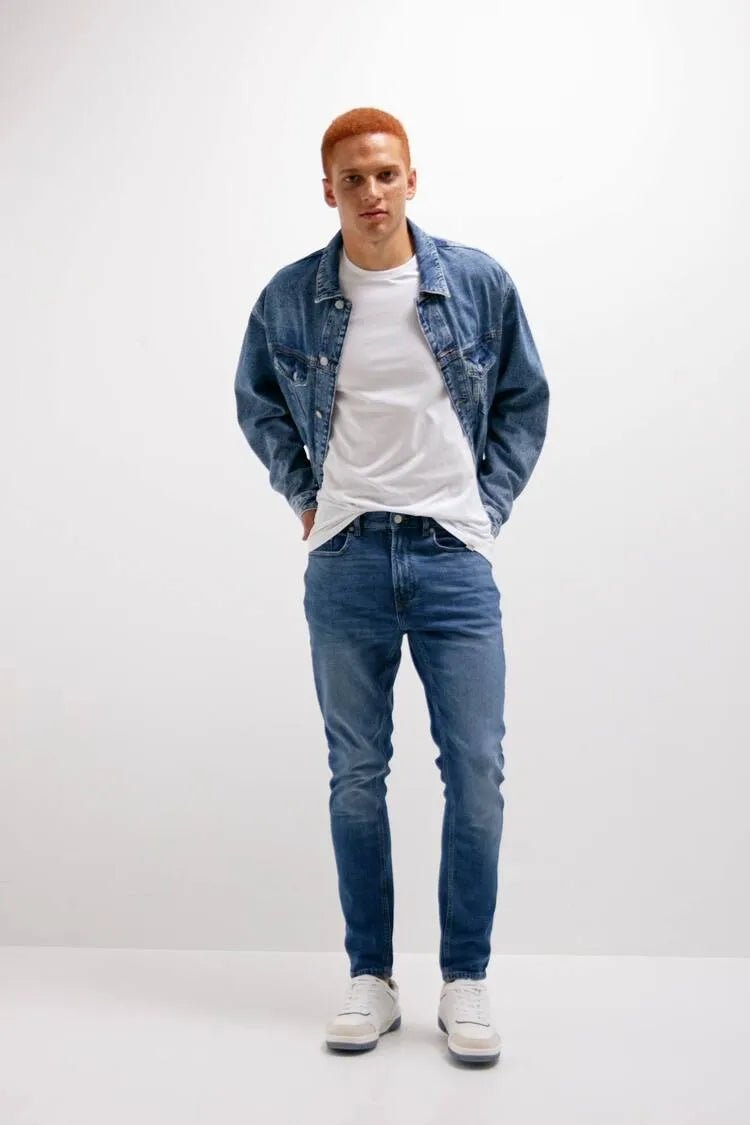 denim blue color PULL&BEAR | Straight and slim Comfort Fit – Export Quality