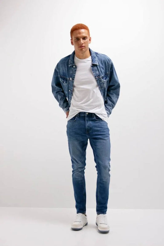 denim blue color PULL&BEAR | Straight and slim Comfort Fit – Export Quality